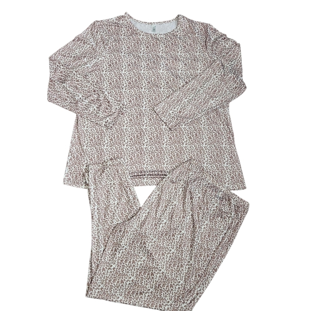 Jaclyn Smith Womens 2pc Animal Print Capri Bottom Pajama Set Size 2X